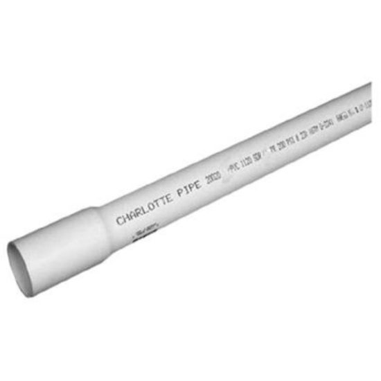 Charlotte Pipe 1-1/2 In. x 20 Ft. Cold Water PVC Pressure Pipe, SDR 26, Belled End