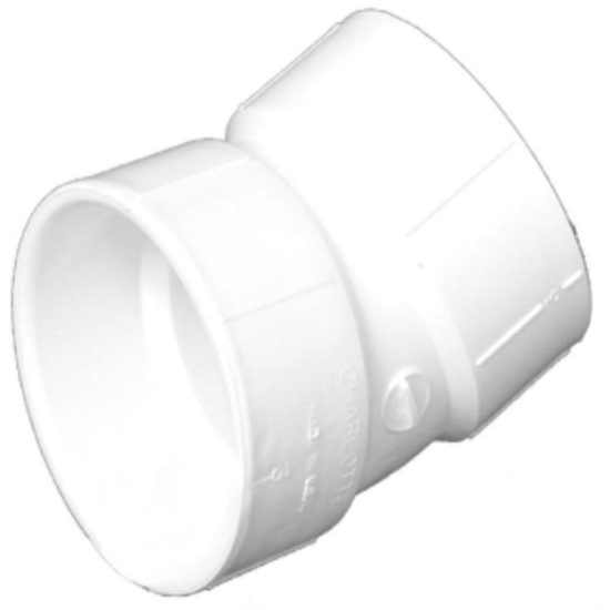 Charlotte Pipe 2 In. Hub x Hub Schedule 40 22-1/2 Deg. DWV PVC Elbow (1/16 Bend)