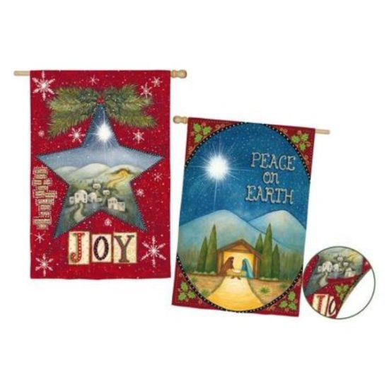 Evergreen Flag Peace on Earth House Flag