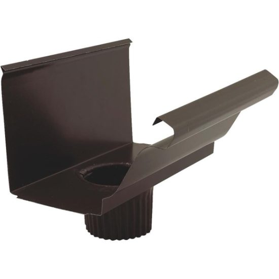 NorWesco 4 In. K Style Brown Steel Oval Gutter Drop Outlet