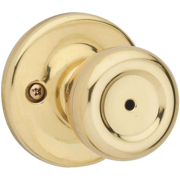 Kwikset Tylo Polished Brass/Satin Chrome Bed & Bath Door Knob