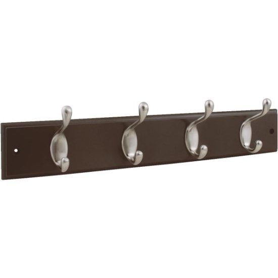 Stanley 18 In. Satin Nicket/Walnut Hook Rail