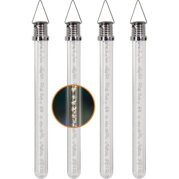 Exhart 10 In. Solar Acrylic Warm White LED Bubble Stick Solar Light