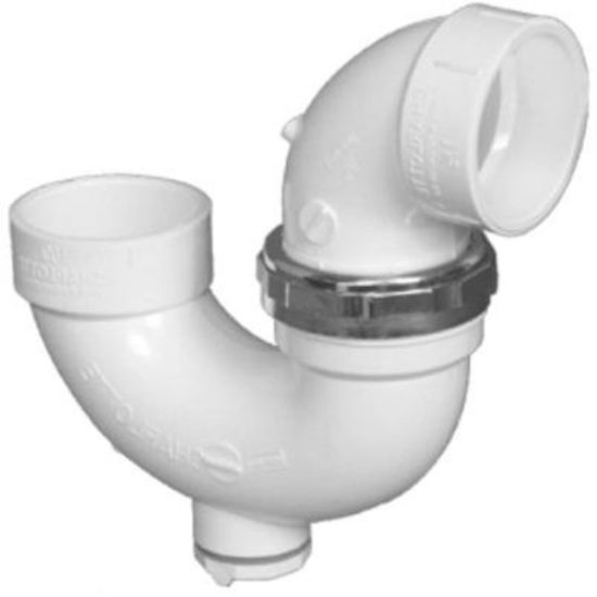 Charlotte Pipe 1-1/2 In. White PVC P-Trap with Union