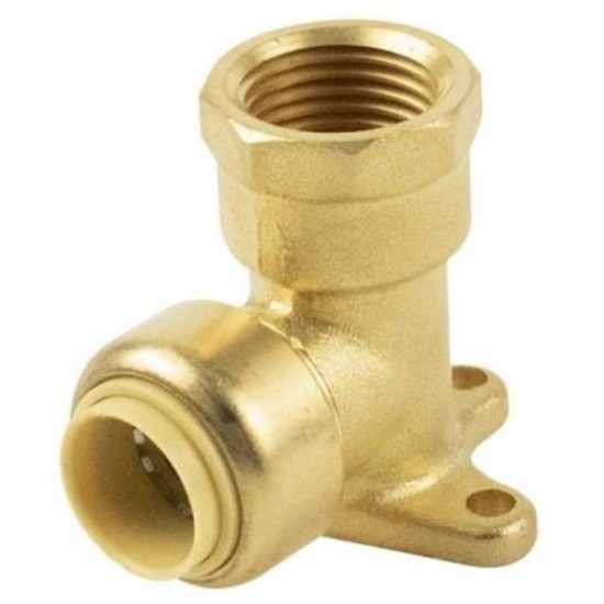 ProLine 1/2 In. F x 1/2 In. PF 90 Deg. Push Fit Drop Ear Brass Elbow (1/4 Bend)