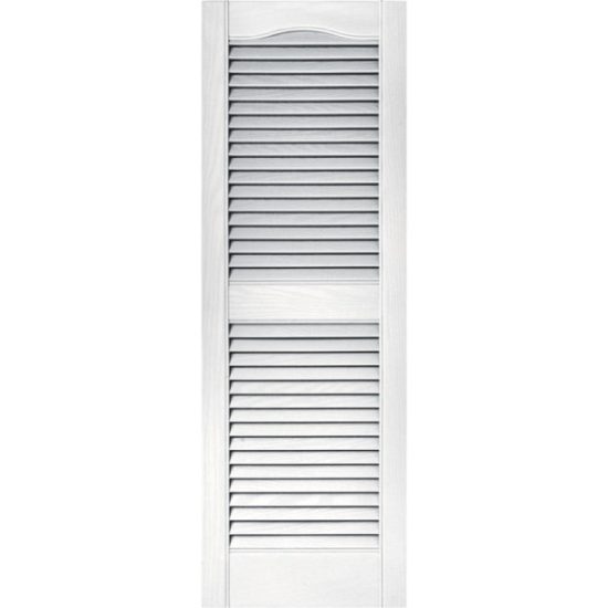Builders Edge 15 In. x 43 In. Vinyl Louvered Shutter, (2-Pack)
