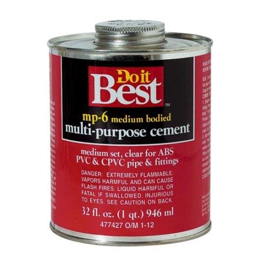 Do it Best 32 Oz. Medium Bodied Clear Multi Purpose Solvent Cement