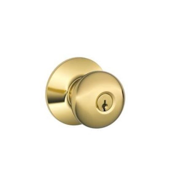Schlage Plymouth Ultima Bright Brass Entry Door Knob