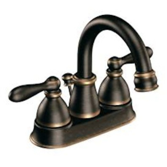Moen Caldwell Mediterranean Bronze 2-Handle Lever 4 In. Centerset Bathroom Faucet with Pop-Up