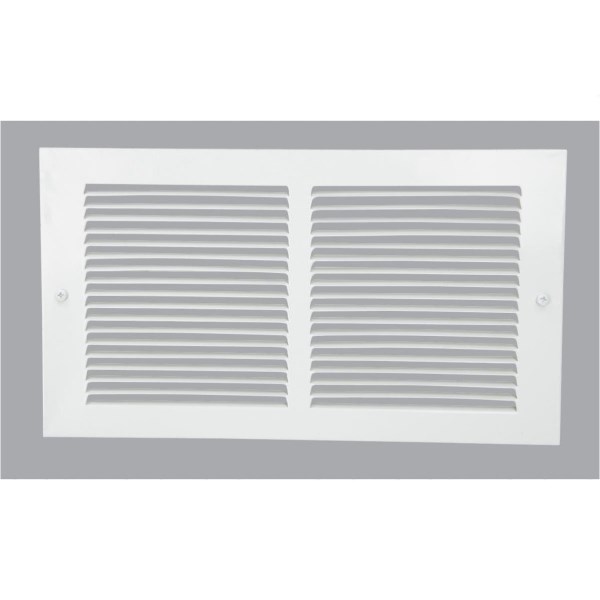 Home Impressions 6 In. x 12 In. White Steel Baseboard Grille