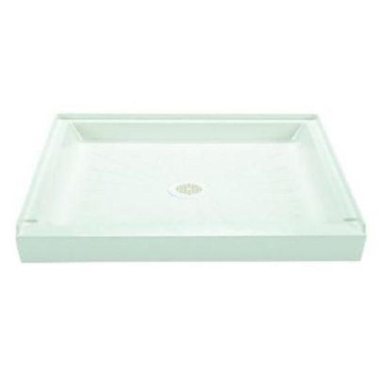 Mustee Durabase 48 In. W x 34 In. D Center Drain Shower Floor & Base in White