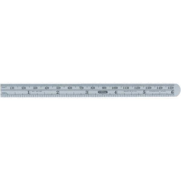 General Tools 6 In. Flexible Steel Economy Precision Straight Edge Ruler