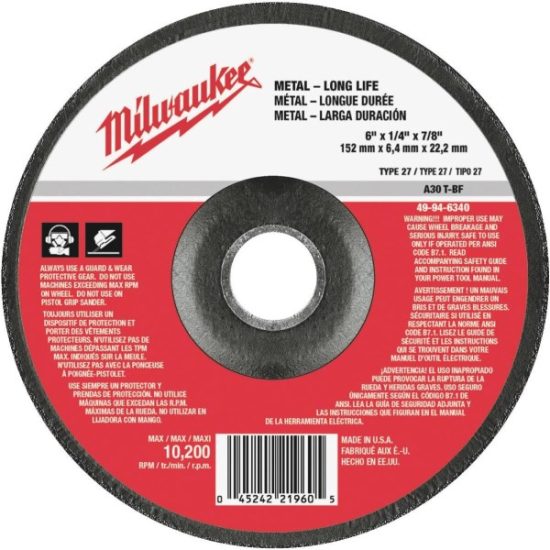 Milwaukee Type 27 6 In. x 1/4 In. x 7/8 In. Metal Cut-Off Wheel
