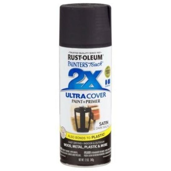 Rust-Oleum Painter's Touch 2X Ultra Cover 12 Oz. Satin Paint + Primer Spray Paint, Dark Walnut