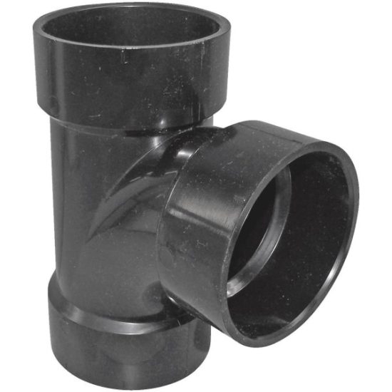 Charlotte Pipe 3 In. Hub x Hub x Hub Sanitary ABS Waste & Vent Tee