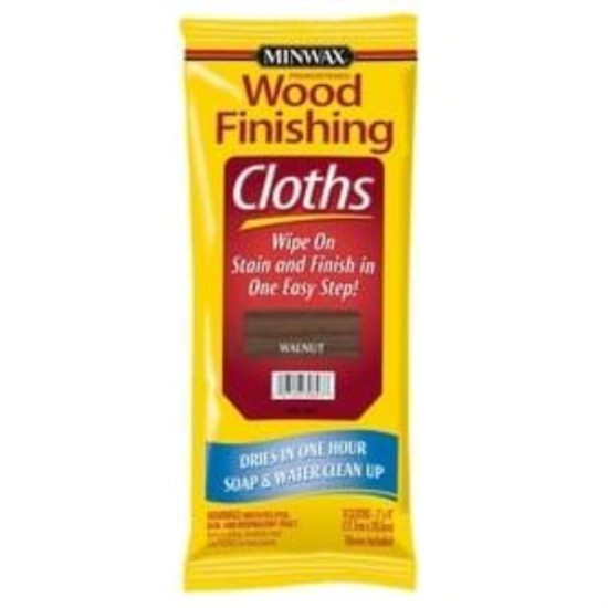 Minwax Low Sheen Premoistened Wood Finishing Cloths, Walnut (8-Pack)