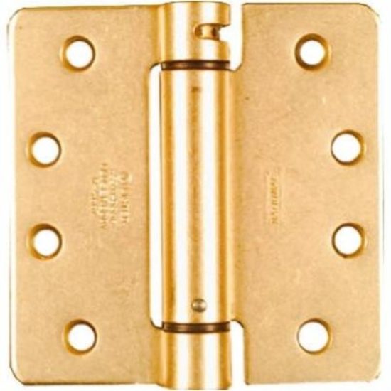 National 4 In. 1/4 In. Radius Brass Spring Door Hinge
