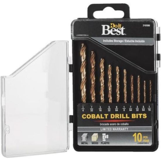 Do it Best 10-Piece Cobalt Drill Bit Set, 1/16 In. thru 1/4 In.