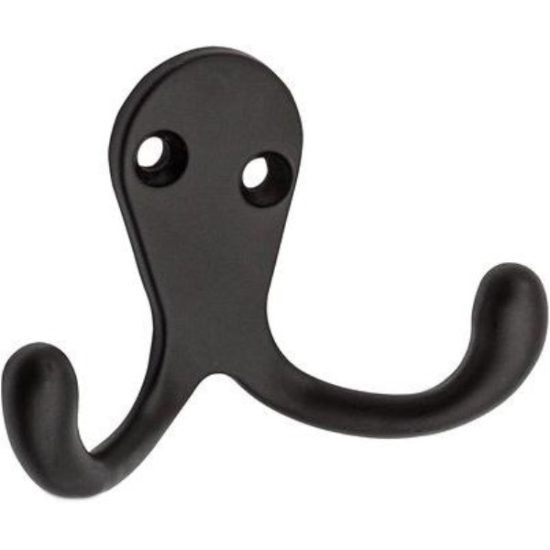 National Oil Rub Bronze Double Cloth Wardrobe Hook, 2 per Card