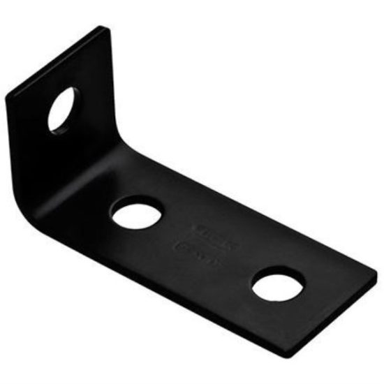 National 3.5 In. x 1.5 In. x 1/8 In. Black Heavy Duty Offset Leg Corner Brace