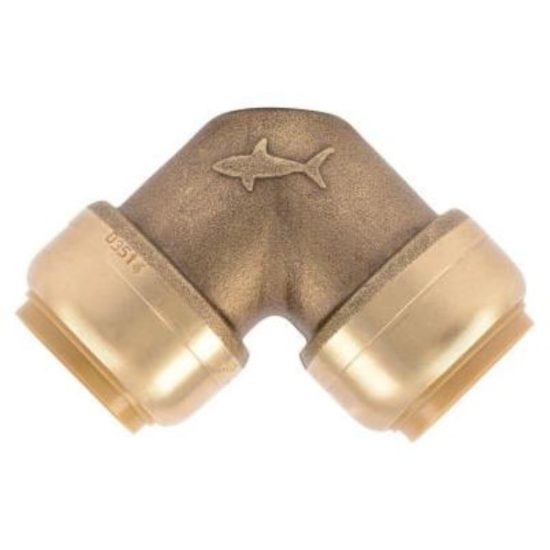 SharkBite 3/4 In. x 3/4 In. 90 Deg. Push-to-Connect Brass Elbow (1/4 Bend)