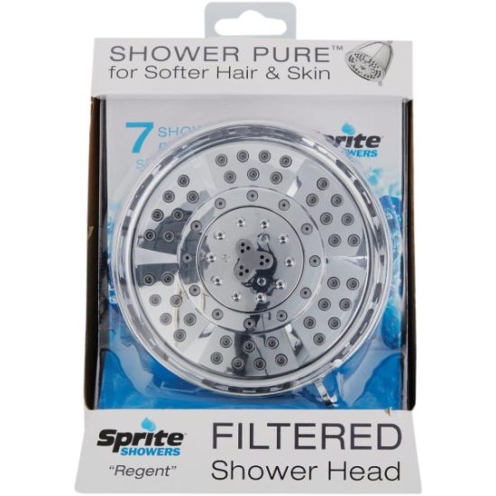 Sprite Regent 7-Spray 1.75 GPM Filtered Fixed Showerhead, Chrome