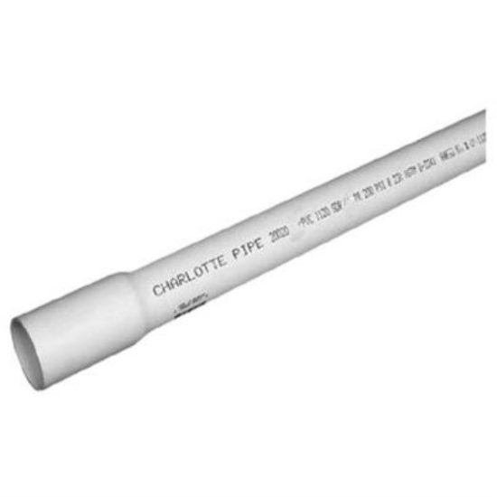 Charlotte Pipe 1 In. x 20 Ft. Cold Water PVC Pressure Pipe, SDR 21, Belled End