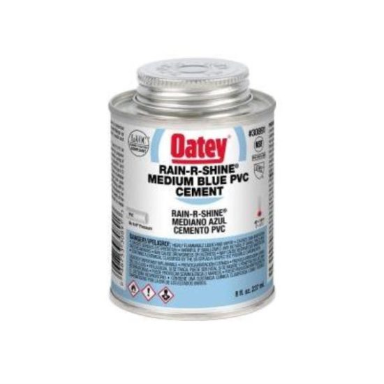 Oatey Rain-R-Shine 8 Oz. Medium Bodied Blue PVC Cement