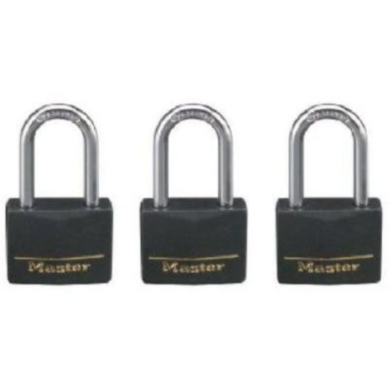 Master Lock 1-9/16 In. Wide Covered Solid Body Padlock with 1-1/2 In. Shackle (3-Pack)