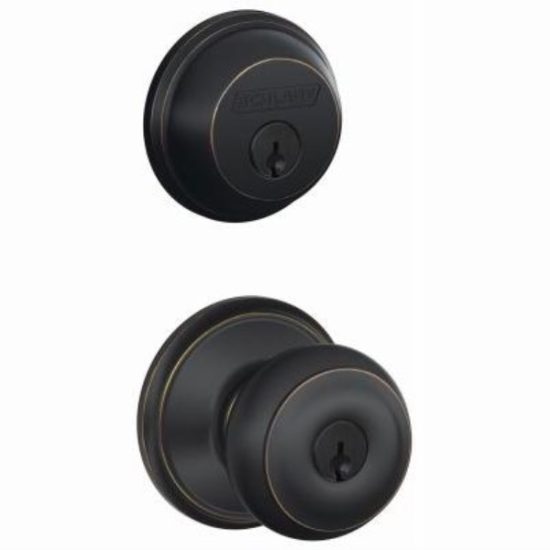 Schlage Aged Bronze Deadbolt and Door Knob Combo
