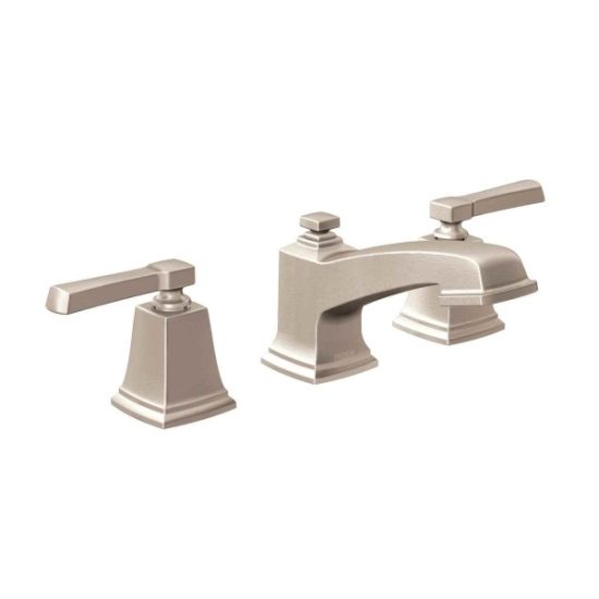 Moen Boardwalk Brushed Nickel 2-Handle Lever 8 In. to 16 In. Widespread Bathroom Faucet with Pop-Up