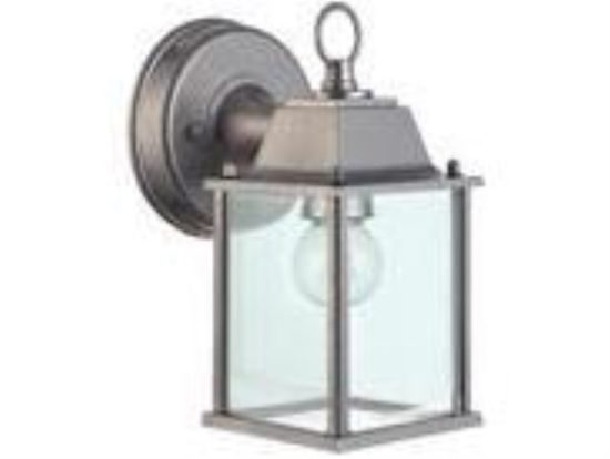 Home Impressions 100W Incandescent Painted Brushed Nickel Lantern Outdoor Wall Light Fixture