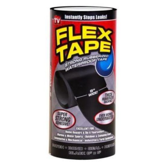 Flex Tape 8 In. x 5 Ft. Repair Tape, Black