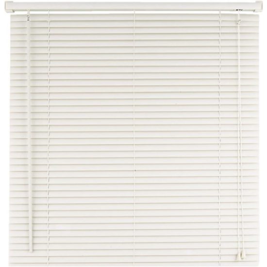Home Impressions 47 In. x 64 In. White Vinyl Light Filtering Corded Mini-Blinds