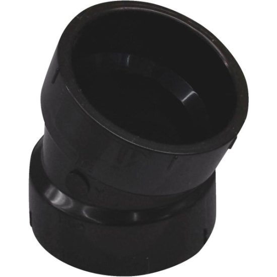 Charlotte Pipe 3 In. Hub x Hub 22-1/2 Deg. ABS Elbow (1/16 Bend)