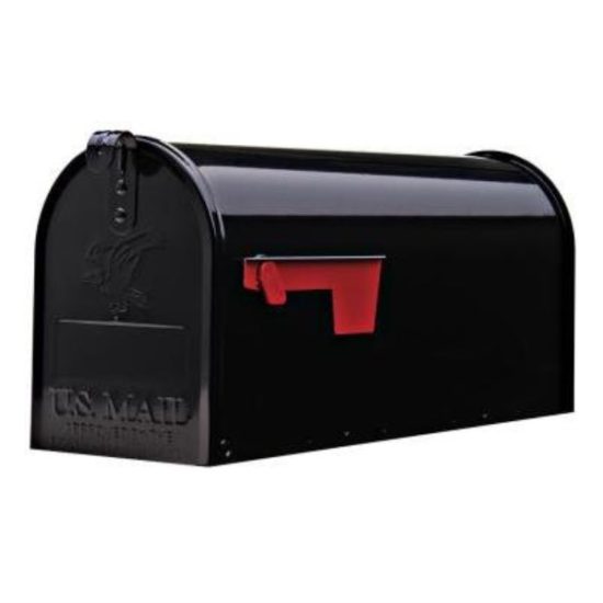 Gibraltar Elite Series T1 Black Steel Rural Post Mount Mailbox