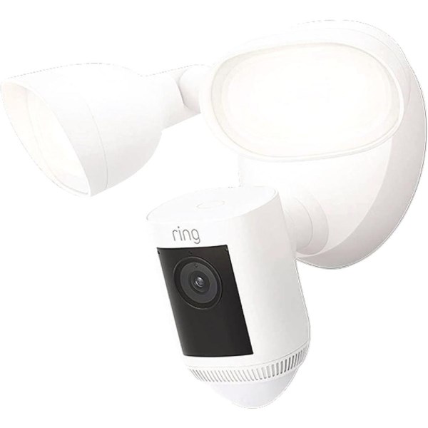 Ring Floodlight Cam Wired Pro Hardwired Indoor/Outdoor Security Camera, White