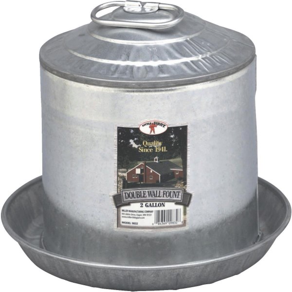 Farm-Tuff 2 Gal. Galvanized Poultry Fountain