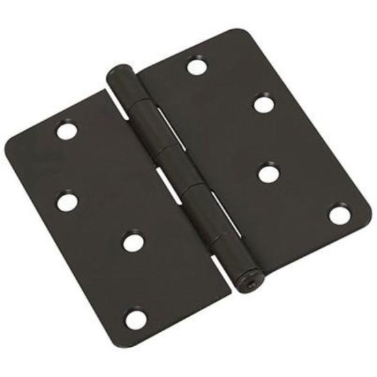 National 4 In. x 1/4 In. Radius Oil Rubbed Bronze Door Hinge