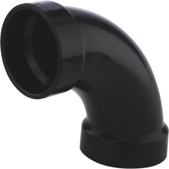 Charlotte Pipe 2 In. Hub x Hub 90 Deg. Long Sweep ABS Elbow (1/4 Bend)