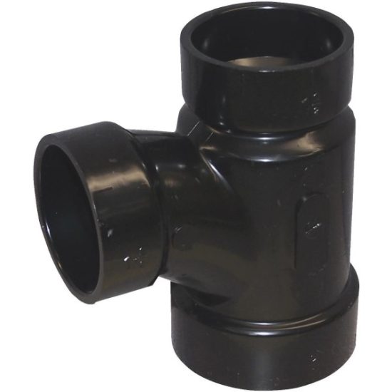 Charlotte Pipe 2 x 1-1/2 x 1-1/2 In. Hub x Hub x Hub Reducing Sanitary ABS Waste & Vent Tee