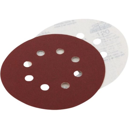Do it Best 5 In. 220-Grit 8-Hole Pattern Vented Sanding Disc with Hook & Loop Backing (50-Pack)