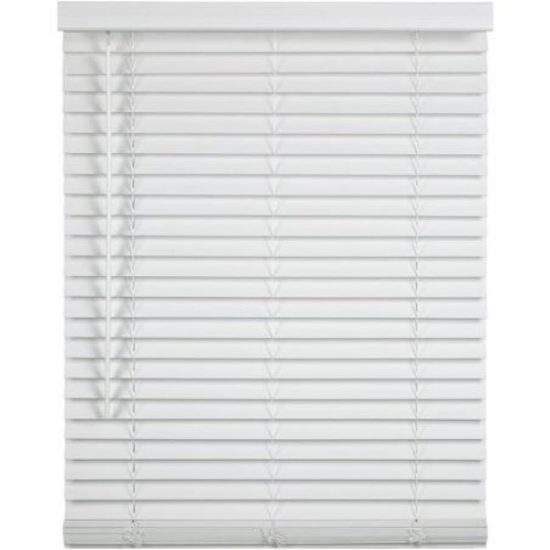 Home Impressions 32 In. x 64 In. x 2 In. White Faux Wood Cordless Blind
