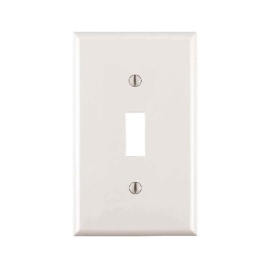 Leviton 1-Gang Thermoplastic Nylon Toggle Switch Wall Plate, White