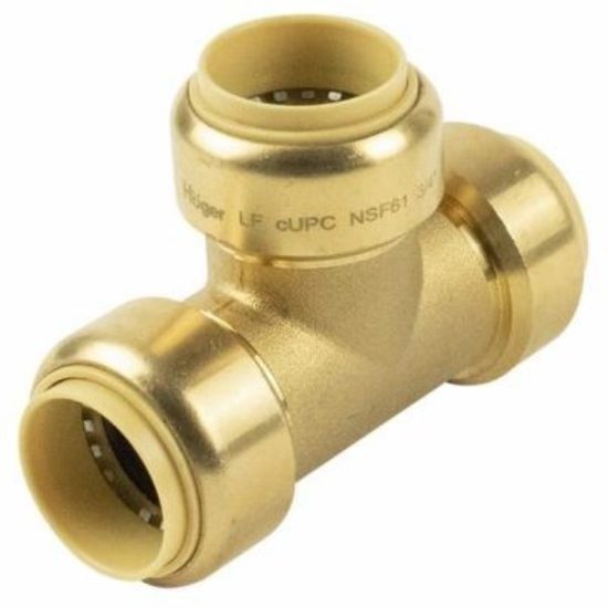 ProLine 1/2 In. X 1/2 In. X 1/2 In. Brass Push Fit Tee
