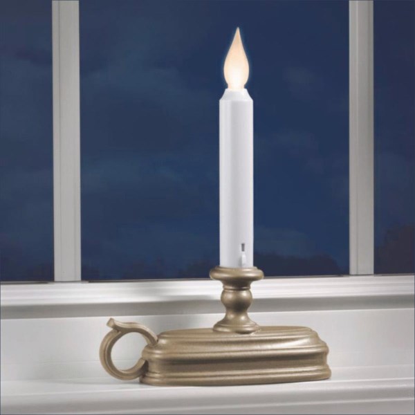 Xodus Deluxe 6 In. W. x 9 In. H. x 1.75 In. D. Pewter LED Battery Operated Candle