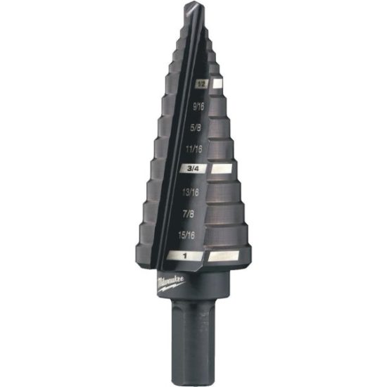 Milwaukee 1/2 In. - 1 In. #8 Step Drill Bit, 9 Steps
