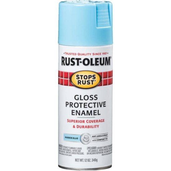 Rust-Oleum Stops Rust Harbor Blue Gloss 12 Oz. Anti-Rust Spray Paint