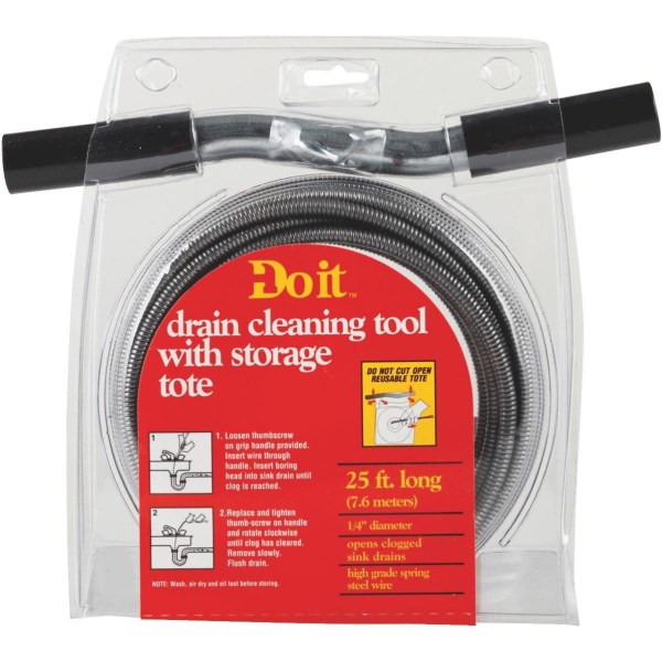 Do it 1/4 In. x 25 Ft. Galvanized Steel Handle Wire Cleanout Drain Auger