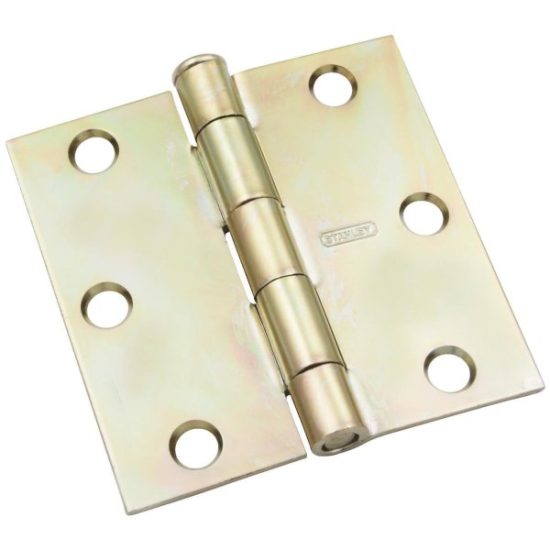 National 3 In. Square Satin Brass Door Hinge